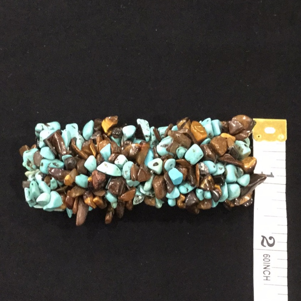 Turquoise and tiger eye beaded bracelet